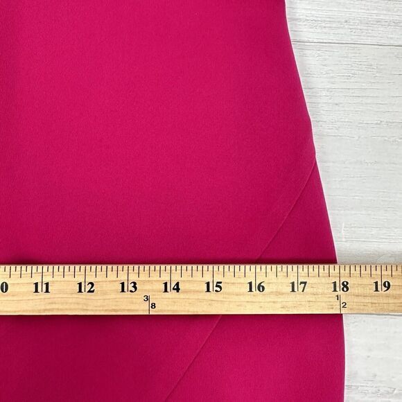 Bariano Sheath Cocktail Party Dress Sz L Magenta Pink V Neck Sleeveless Stretch - Picture 12 of 14